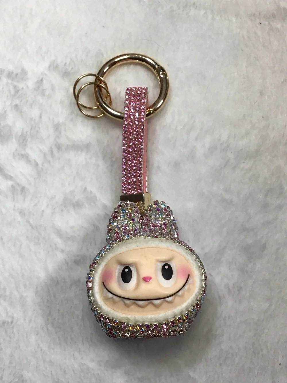 Pink Glitter Keychain Bag Charm -